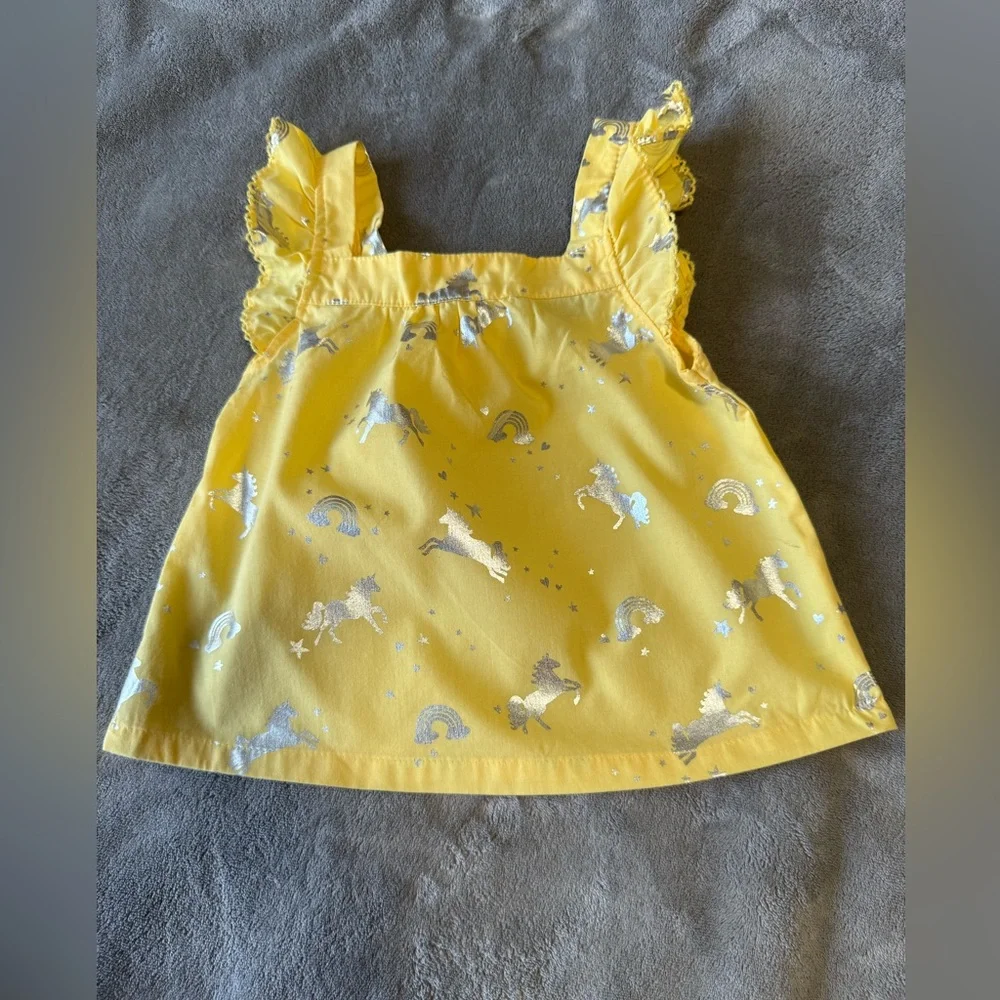 Yellow and Blue baby girl dress